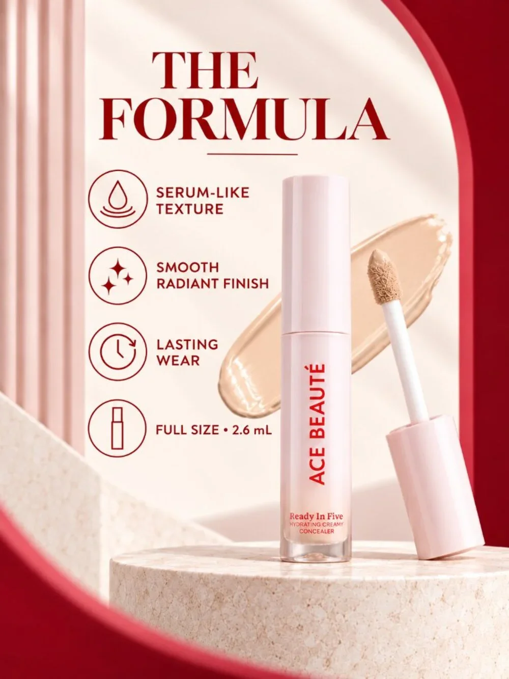 ACE BEAUTÉ Ready In Five Hydrating Creamy Concealer F2 Full Size NIB